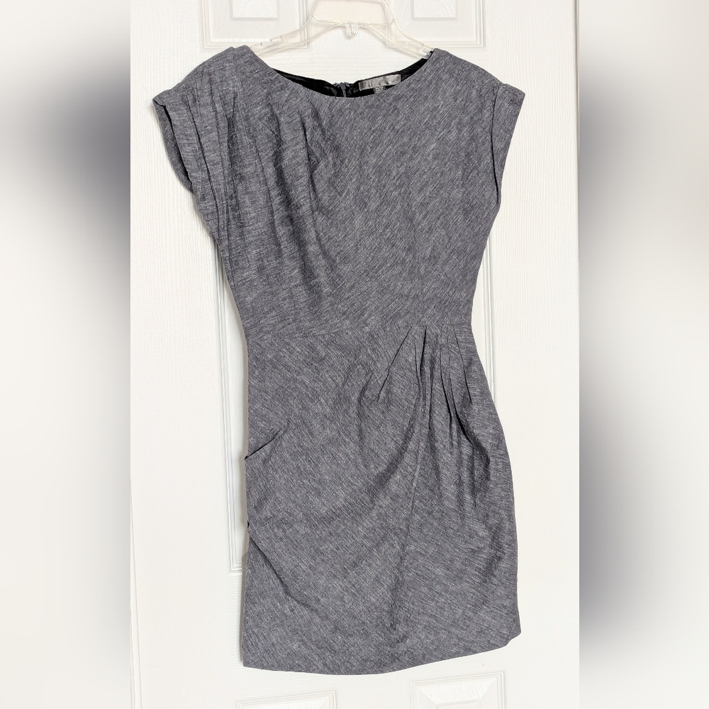 Love21 Women's (XS) Fully-Lined Sleeveless Blue Dress w/Pleats & Back Zipper